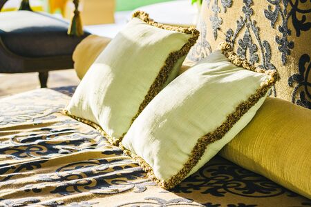 Pillow on sofa decoration in living room interior area
