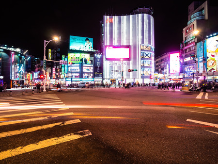Taipei, Taiwan - November 27 2018 : Ximending street market is the popular district in taiwanのeditorial素材