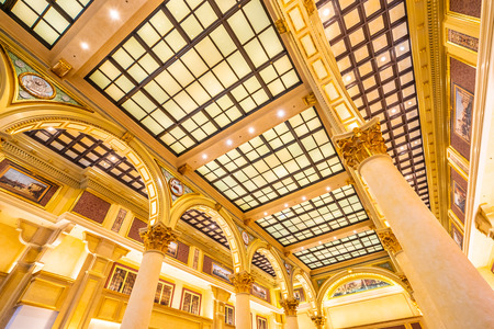 China, Macau - September 8 2018 - Beautiful luxury venetian hotel resort and casio with shopping mall in macau cityのeditorial素材