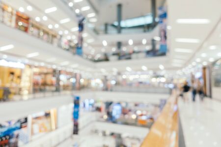 Abstract blur and defocused shopping mall of department store interior for backgroundの写真素材
