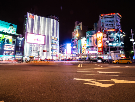 Taipei, Taiwan - November 27 2018 : Ximending street market is the popular district in taiwanのeditorial素材