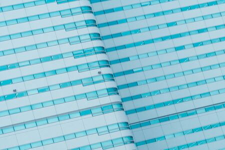 Beautiful modern exterior office building with glass window pattern texturesの写真素材