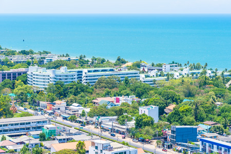Beautiful outdoor landscape and cityscape of hua hin city in Thailandのeditorial素材