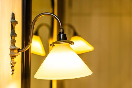 Light lamp on wall decoration interior of roomの写真素材