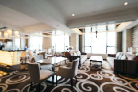Abstract blur and defocused hotel lobby lounge interior for backgroundの写真素材