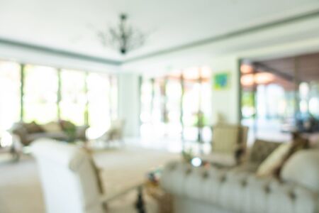 Abstract blur and defocused hotel lobby and hall interior for backgroundの写真素材