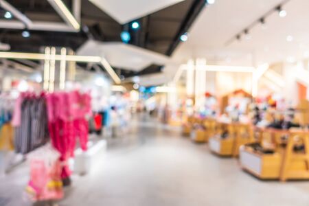 Abstract blur and defocus beautiful luxury shopping mall and retail of department store interior for backgroundの写真素材