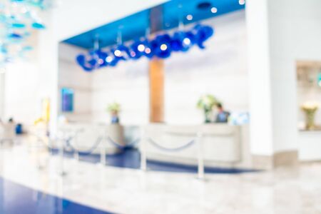 Abstract blur and defocused hotel and lobby interior for backgroundの写真素材