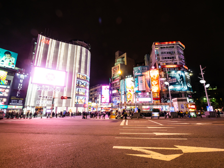 Taipei, Taiwan - November 27 2018 : Ximending street market is the popular district in taiwanのeditorial素材