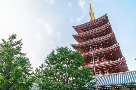 Beautiful architecture building sensoji temple is the famous place for visit in asakusa area tokyo japanのeditorial素材