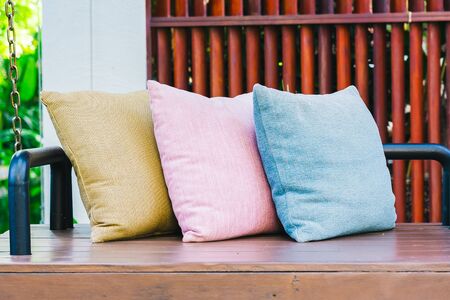 Comfortable pillow on sofa decoration interior luxury of roomの写真素材