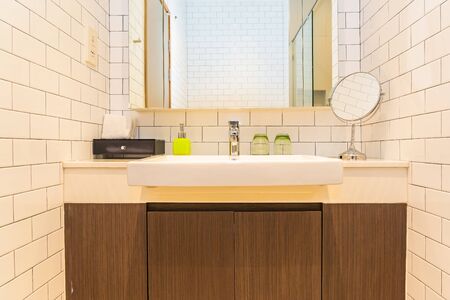 Water faucet and sink decoration interior of bathroomの写真素材