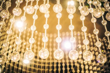 Beautiful luxury crystal chandelier decoration interior roomの写真素材