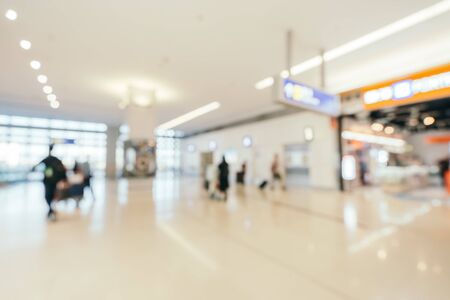 Abstract blur and defocused airport terminal interior for backgroundの写真素材