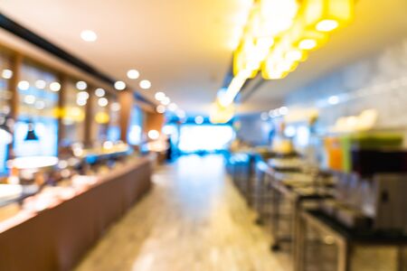 Abstract blur coffee shop cafe and restaurant interior for background - Vintage Filterの写真素材