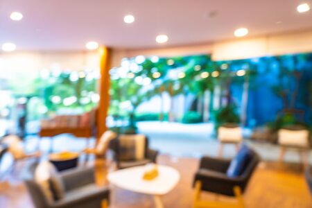 Abstract blur interior of restaurant and coffee shop cafe for backgroundの写真素材