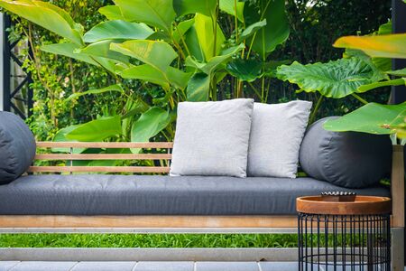 Comfortable pillow on sofa chair decoration interior