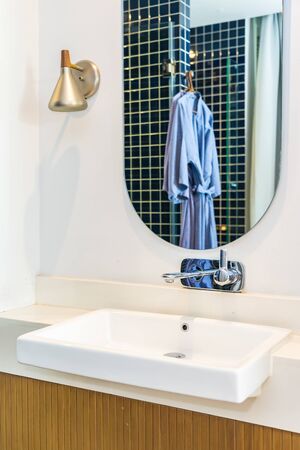 Water faucet Sink decoration in bathroom interiorの写真素材