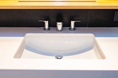 Water faucet Sink decoration in bathroom interiorの写真素材