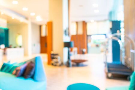 Abstract blur and defocus lobby decoration in hotel for backgroundの写真素材