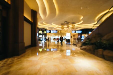 Abstract blur and defocused hotel lobby interior for backgroundの写真素材