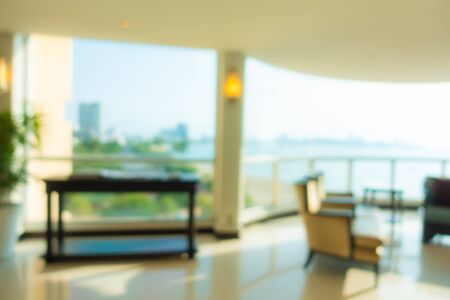 Abstract blur hotel lobby interior room for backgroundの写真素材