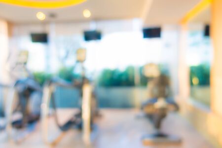 Abstract blur gym interior with fitness equipmentの写真素材