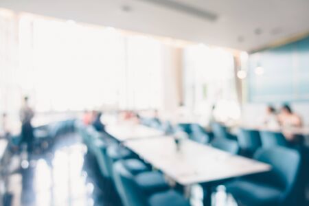 Abstract blur coffee shop and restaurant interior room for background