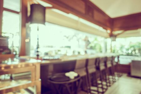 Abstract blur coffee shop and restaurant interior room for backgroundの写真素材
