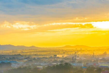 Beautiful landscape of ocean around Pattaya city in Thailand at sunset timeの写真素材