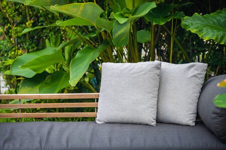 Comfortable pillow on sofa chair decoration interior