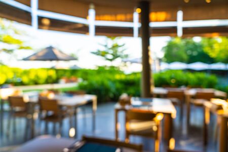 Abstract blur interior of restaurant and coffee shop cafe for backgroundの写真素材