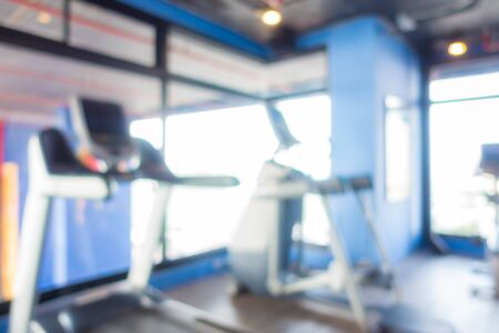 Abstract blur gym interior with fitness equipmentの写真素材