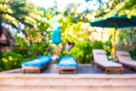 Abstract blur outdoor swimming pool in hotel resort for backgroundの写真素材