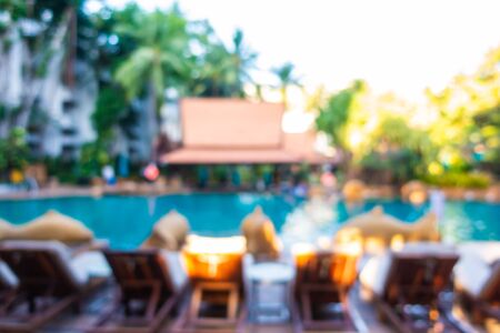Abstract blur outdoor swimming pool in hotel resort for background