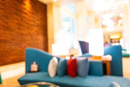 Abstract blur and defocus lobby decoration in hotel for backgroundの写真素材