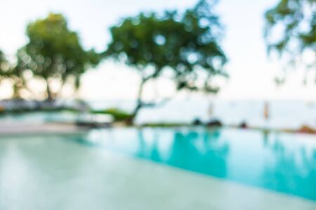 Abstract blur outdoor swimming pool in hotel resort for backgroundの写真素材