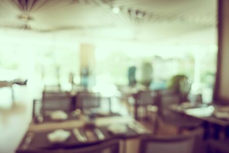 Abstract blur coffee shop and restaurant interior room for backgroundの写真素材
