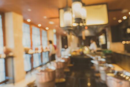 Abstract blur defocus coffee shop cafe and restaurant interior background