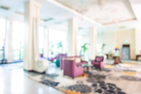 Abstract blur hotel and lobby decoration interior for backgroundの写真素材