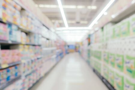 Abstract blur and defocus shopping mall in department store interior for backgroundの写真素材