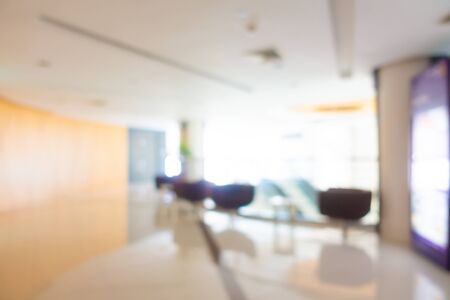 Abstract blur and defocus bokeh clinic hospital lobby with patient wating area interior for healthcare backgroundの写真素材