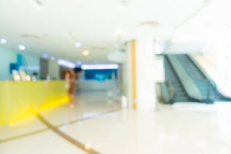 Abstract blur and defocus bokeh clinic hospital lobby with patient wating area interior for healthcare backgroundの写真素材