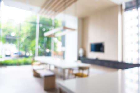 Abstract blur defocus hotel lobby hall interior for backgroundの写真素材