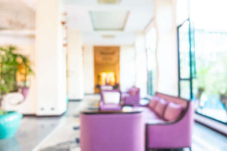 Abstract blur hotel and lobby decoration interior for background