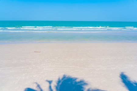 Beautiful tropical nature of beach sea ocean with blue sky for travel vacationの写真素材