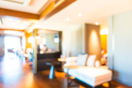 Abstract blur and defocus hotel lobby lounge interior for background