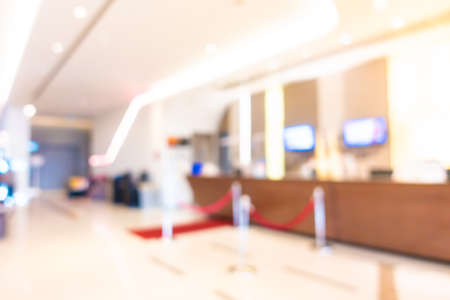 Abstract blur and defocus hotel lobby lounge interior for backgroundの写真素材