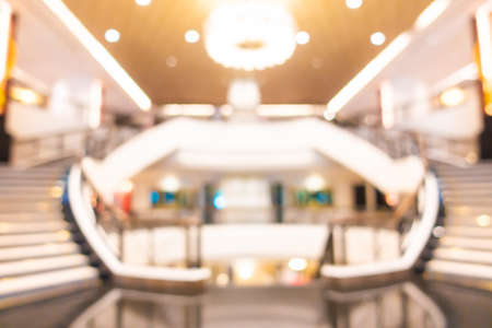 Abstract blur and defocus hotel lobby interior for backgroundの写真素材