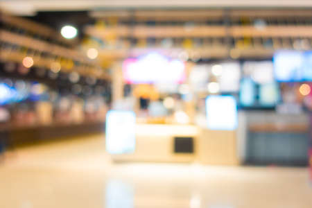 Abstract blur and defocus supermarket of shopping mall in department store interior for backgroundの写真素材